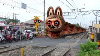 Kereta Api Panjang Commuteline Pada Berubah Jadi Kikiko Exe Train Eater VS Kereta Labubu Exe [upl. by Persse288]