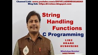 STRING HANDLING FUNCTIONS  C PROGRAMMING  string handling functions in C  STRING HANDLING IN C [upl. by Eimmat335]