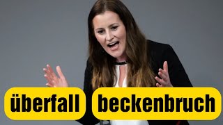 Berlin Linken Chefin Janine Wissler überfall und bricht sich das Becken  berlin JanineWissler [upl. by Unhsiv]