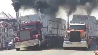 peterbilt 379 vs kenworth w900 dragrace 3200hp vs 2800hp [upl. by Heda]