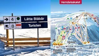 SKISTAR VEMDALEN 8 Turisten ski slope average hard 2023 [upl. by Nameerf]