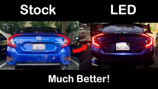 Beautiful LED Taillights for Honda Civic 10th Gen Sedan 20162021 Brake Lights DIY SINYATO INDUST [upl. by Lightfoot]