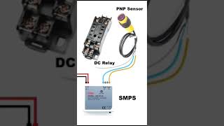 Pnp sensor to smps and relay connection relay smps pnp sensor electrician youtubeshort [upl. by Eekram635]