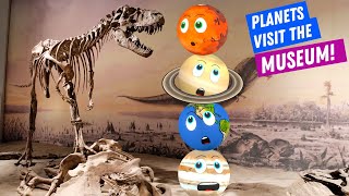 The Solar System Planets visit a Museum Learning about Space and Earth [upl. by Hung]