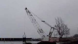 Link Belt Sumitomo LS108RH dragline dredging [upl. by Ahsiekrats937]