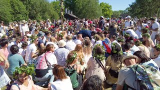 Swedish Midsummer Celebration in Stockholm  Midsommar 2022 Skansen Uncut [upl. by Akinehc]