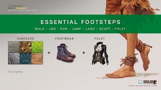 Essential Footsteps Sound Effect  Walk run jump and land footstep sounds by WOW Sound [upl. by Ahsienar292]