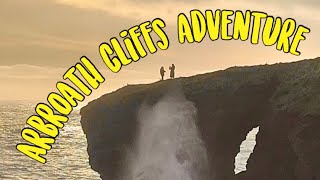 An Arbroath storm with no wind  January 2024  Cliff walk adventure [upl. by Eelyac]