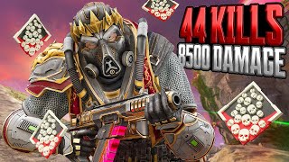 INSANE Caustic 44 KILLS and 8500 Damage in TWO Games Apex Legends Gameplay Season 19 [upl. by Wilkens]