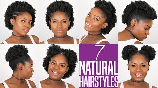 7 NATURAL HAIRSTYLES For Short to Medium Length Natural Hair 4B4C Hair [upl. by Saalocin]