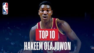 Top 10 Plays of Hakeem Olajuwons Career [upl. by Amalburga]