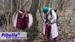 Grandma pees in the woods with urinary device Pibella [upl. by Atirhs]