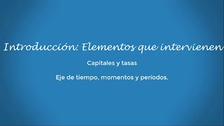 Introducción y nociones preliminares en el cálculo financiero Elementos básicos que intervienen [upl. by Crofton]