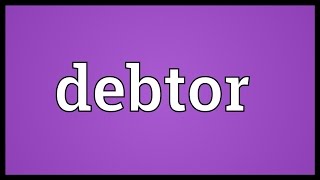 Debtor Meaning [upl. by Harbison]