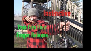 Instinctive Archery  TRUE FIRE FOUR FINGER RELEASE  Oneida Phoenix bare bow with a release [upl. by Forester]