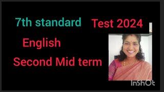 7th Standard English II Mid Term Test 2024 [upl. by Mellette666]