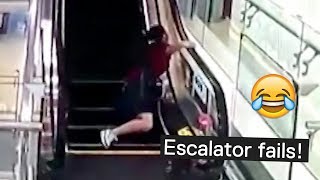 Escalator Fails  Try Not to Laugh [upl. by Notyap320]