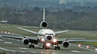 Biman Bangladesh DC10 External View Takeoffs amp Landings  Birmingham Airport with ATC [upl. by Jamie]