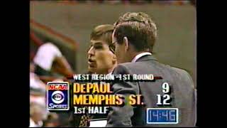 DePaul vs Memphis State 1st Round 1989 NCAA Tournament [upl. by Navannod74]