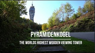 WALKING TOUR  Pyramidenkogel  The Worlds Highest Wooden Viewing Tower in Klagenfurt Austria [upl. by Akeenahs]