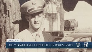 100yearold veteran honored for WWII service [upl. by Baylor]