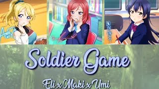 Eli x Maki x Umi  Soldier Game   Color Coded KanRomEng [upl. by Aitnuahs]