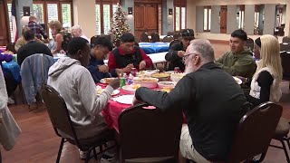 WATCH Sights and sounds from Thanksgiving feast for US Air Force trainees [upl. by Nenad807]