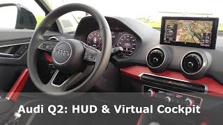 Audi Q2 HUD  Virtual Cockpit presentation  1001cars [upl. by Eyt]