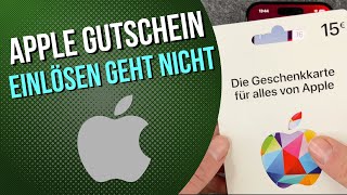 Apple Gutscheinkarte einlösen geht nicht 2024 [upl. by Phene785]