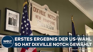 USWAHLEN 2024 Erstes Ergebnis steht fest Trump oder Harris So hat Dixville Notch gewählt [upl. by Ertemed91]