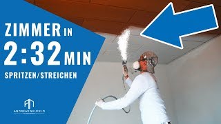 50 QM in 232 Minuten spritzen amp streichen 2019  Farbe SPRITZEN mit AirlessGerät [upl. by Cleti]