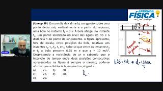 Unesp SP Em um dia de calmaria um garoto sobre uma ponte deixa cair verticalmente e a partir do [upl. by Sabrina]