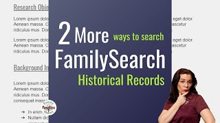 2 Awesome Ways to Search FamilySearch Records That You ARENT USING [upl. by Enawtna]