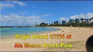 4K Magic Island Walk at Ala Moana Beach Park on 5724 in Honolulu Oahu Hawaii [upl. by Freeland]