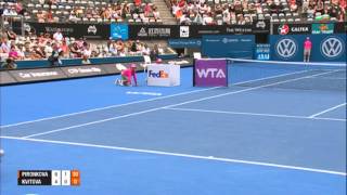 Tsvetana PIRONKOVA BUL vs Petra KVITOVA CZE SEMI FINAL HIGHLIGHTS Apia International Sydney 2014 [upl. by Eniamrahs]