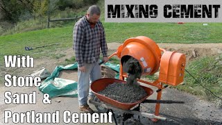 How to Mix Cement Using Stone Sand and Portland Cement with the Harbor Freight Cement Mixer [upl. by Andriana]