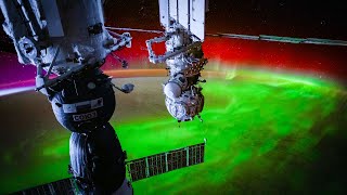 ISS Timelapse  Glowing Aurora 08 Oct 2024 [upl. by Hachmann]