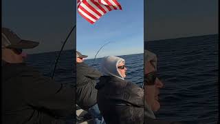 Intense Small Boat Salmon Fishing on Lake Michigan [upl. by Kentiggerma]