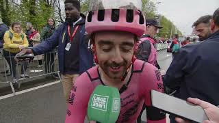 Ben Healy  Interview at the finish  LiègeBastogneLiège 2023 [upl. by Northrop]