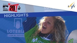 Highlights  Jacobellis Vaultier celebrate SBX titles  FIS Snowboard World Championships 2017 [upl. by Ahtoelc]