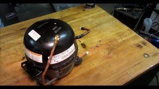 Reuse of salvaged  junk fridge compressor  oil change and flush [upl. by Feldt]