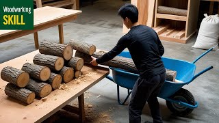 Utilize Dry Branches To Create A Shoe Cabinet With A Bench TopNotch Wood Recycling [upl. by Acinimod]