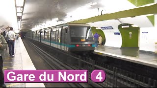 Métro de Paris  Gare du Nord  Ligne 4  RATP MP89  2014 [upl. by Eylrac]