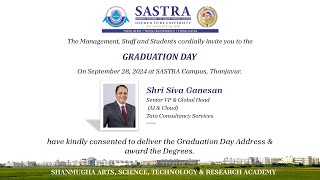 Graduation Day  SASTRA on 28092024  1130AM [upl. by Brownley]