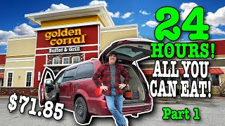 Eating at Golden Corral for 24 HOURS • Stealth Camping • Part 1 [upl. by Nereil]