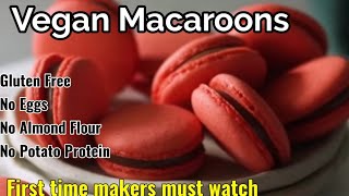 Vegan Macaroons Without Almond Flour  Eggless Easy Fool Proof French Macaron Recipe [upl. by Anner880]