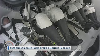 Astronauts Come Home After 8 Months In Space [upl. by Okihsoy]