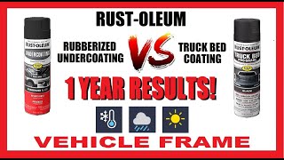 1 Year Results RustOleum Rubberized Undercoating VS Truck Bed Coating  Vehicle Frame  Rustoleum [upl. by Aicrag]