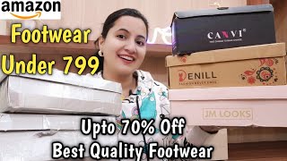 Amazon Footwear Haul Under 799  Heels Flats  Amazon Haul [upl. by Hanas372]