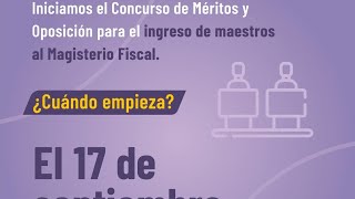 Concurso de Méritos y Oposición EGB 2do a 7mo y Educación Inicial [upl. by Nivi]